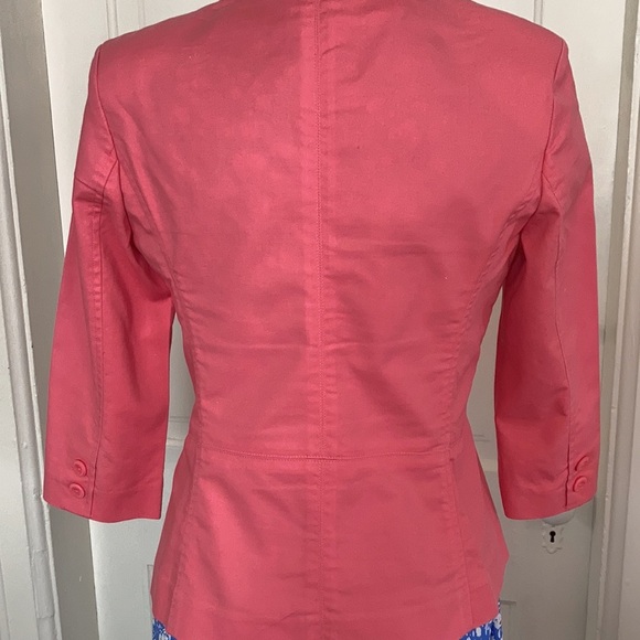 Darling cotton fitted jacket in deep peach color, size 8 - Picture 6 of 8